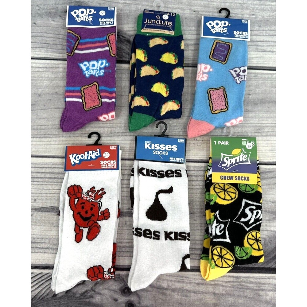 LOT OF 6 NEW MEN'S /‎ WOMEN'S NOVELTY CREW SOCKS Size 6-12  LOT  *2